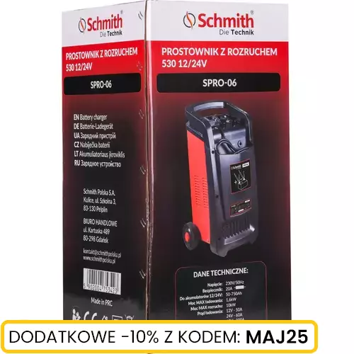 Prostownik z rozruchem 50-750Ah 12/24V marki Schmith SPRO-06 2