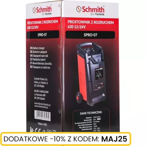 Prostownik z rozruchem 20-900Ah 12/24V marki Schmith SPRO-07 2