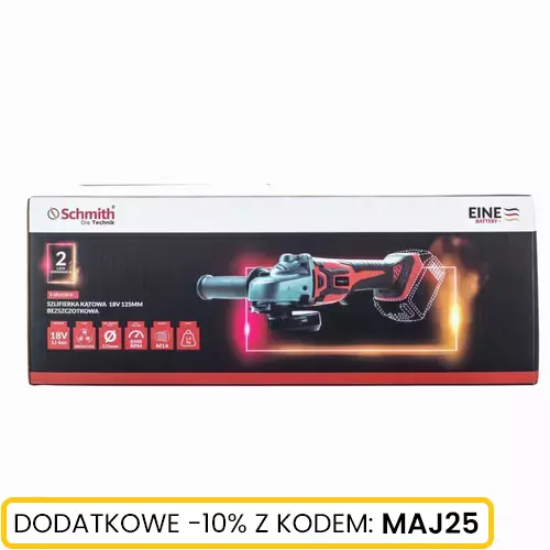 Szlifierka kątowa 18V 125mm bezszczotkowa marki Schmith S-SK125B-0 9