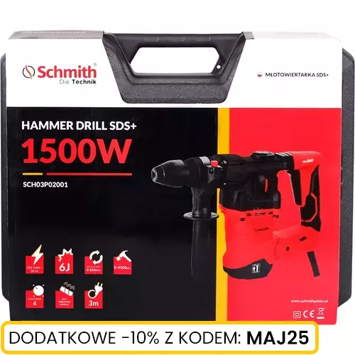 Młotowiertarka SDS+ 6J 1500W marki Schmith SCH03P02001 5
