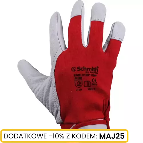Rękawice robocze skórzane z rzepem rozmiar 9 (12 par)