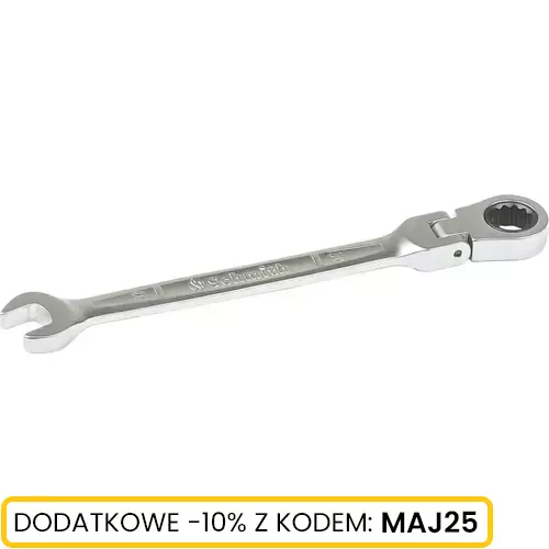 Klucz płasko oczkowy z grzechotką i przegubem 10mm