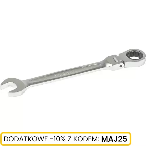 Klucz płasko oczkowy z grzechotką i przegubem 19mm