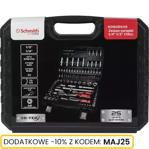 Zestaw narzędzi 1/4" 1/2" 110 szt marki Schmith SCH01Z01110 2