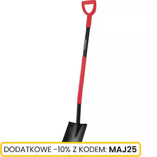 Szpadel szpiczasty z metalowym trzonkiem