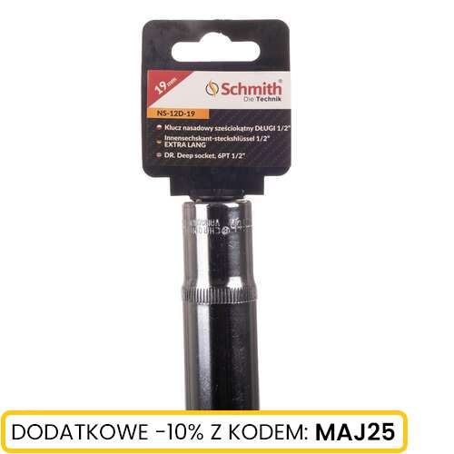 Nasadka sześciokątna długa 1/2" 19 mm Schmith