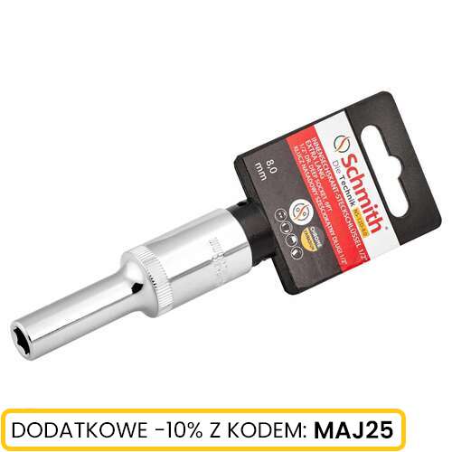 Klucz nasadowy sześciokątny długi 1/2" 8 mm Schmith