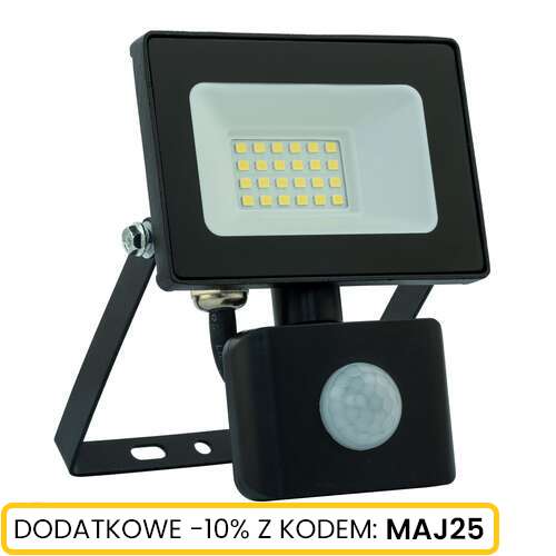 Naświetlacz LED 20W z czujnikiem ruchu czarny Schmith