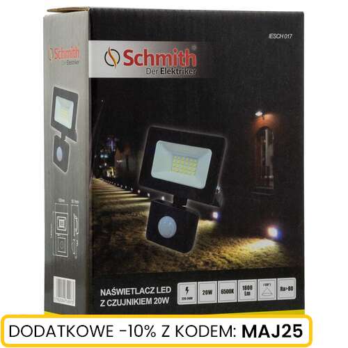 Naświetlacz LED 20W z czujnikiem ruchu czarny Schmith
