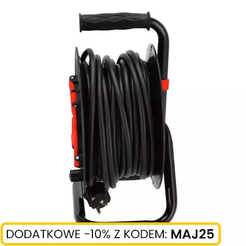 Przedłużacz bębnowy 3x1,5mm gumowy 20m, Długość: 20, Liczba gniazd: 4 Schmith