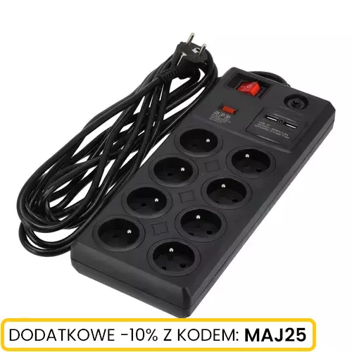 Listwa zasilająca 10 gn. 3x1,5mm 5m Schmith