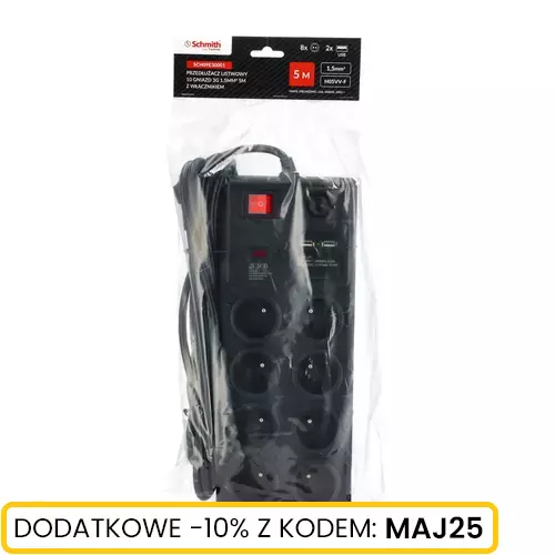 Listwa zasilająca 10 gn. 3x1,5mm 5m Schmith