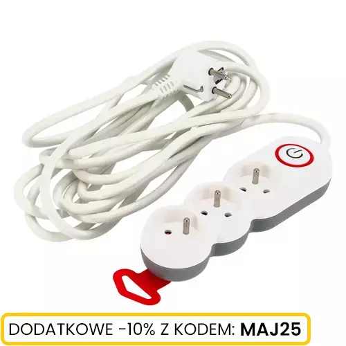 Listwa zasilająca 3 gn. 3x1,5mm 5m, Długość: 5, Liczba gniazd: 3 Schmith