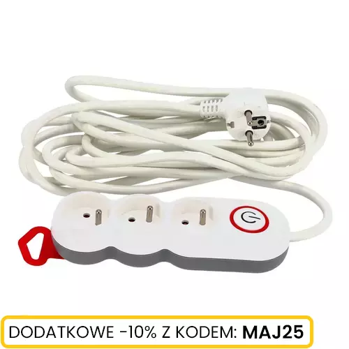 Listwa zasilająca 3 gn. 3x1,5mm 5m, Długość: 5, Liczba gniazd: 3 Schmith