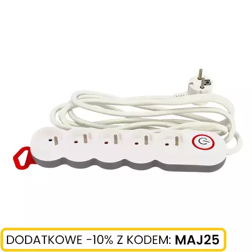 Listwa zasilająca 5 gn. 3x1,5mm 1,5m, Długość: 1,5, Liczba gniazd: 5 Schmith