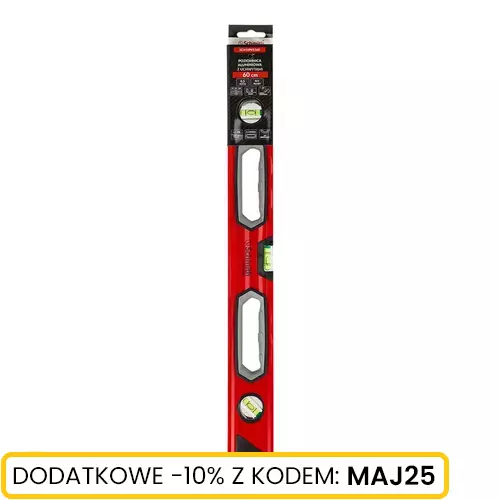 Poziomica aluminiowa z uchwytami 60 cm, Długość: 60 Schmith