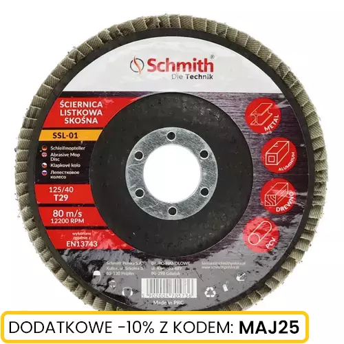 Ściernica listkowa-125/40, Gradacja: P40 Schmith