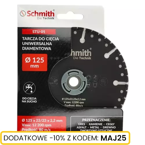 Uniwersalna tarcza diamentowa do cięcia 125mm Schmith