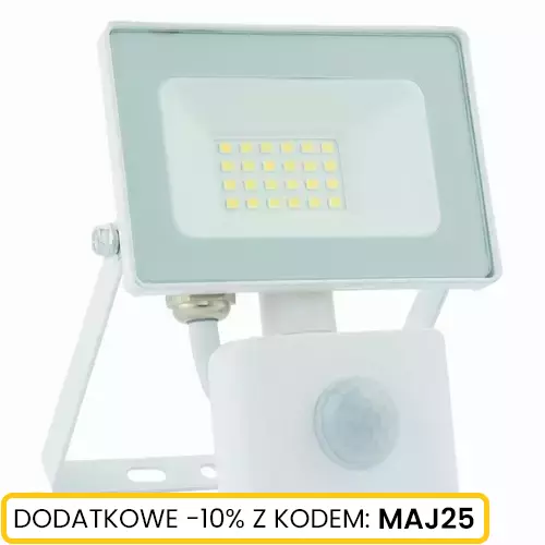 Naświetlacz LED 20W z czujnikiem ruchu biały