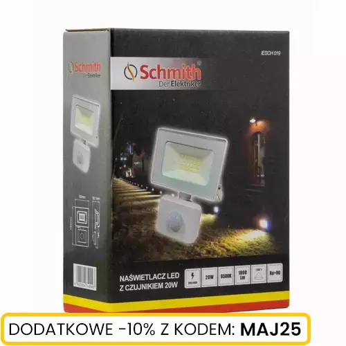 Naświetlacz LED 20W z czujnikiem ruchu biały marki Schmith IESCH 019.